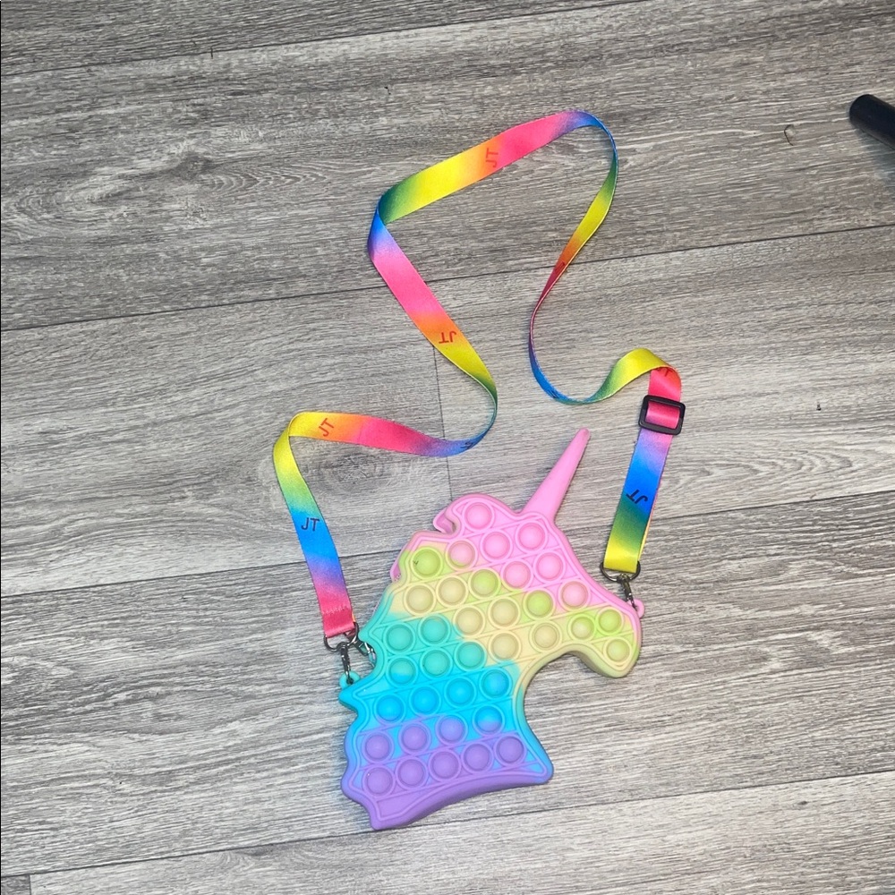 Rainbow Unicorn Pop It Fidget Toy Purse
